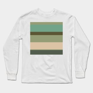 A gorgeous melt of Soldier Green, Dark Vanilla, Grey/Green, Oxley and Gunmetal stripes. Long Sleeve T-Shirt